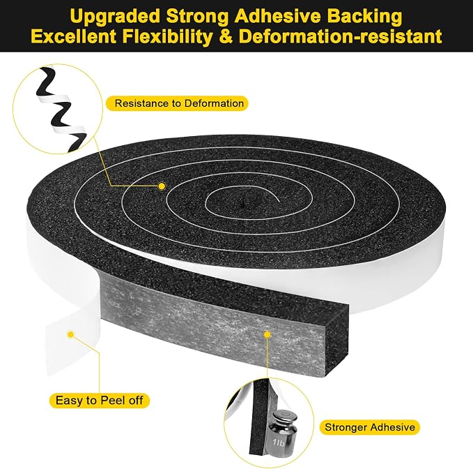 AC Window Seal 1inx1in Thick Foam Tape, Strong Adhesive, Open Cell | Maximum - Image 3