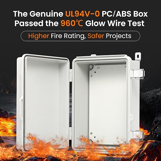 QILIPSU UL94-V0 Outdoor Electrical Box 13.8"x9.9"x5.9" Waterproof Junction Box - Image 2