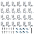 24Pack 2020 Corner Bracket Connector 90Degree Angle Bracket Silver | 20 Series by SeekLiny