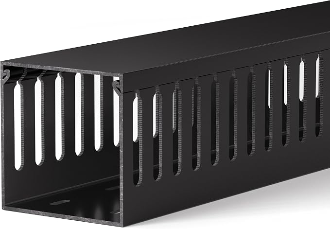 ZhiYo 3"H x 3"W Cable Raceway, 6ft Under Desk Wire Management Channel Black | by ZhiYo