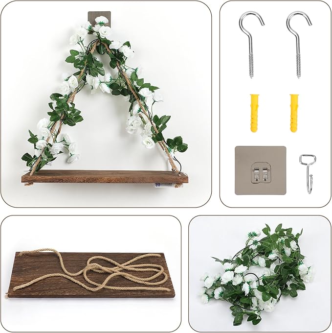 Floating Shelves for Wall, Hanging Shelves, Room Decor, Wall Decor, Boho Decor - Image 5