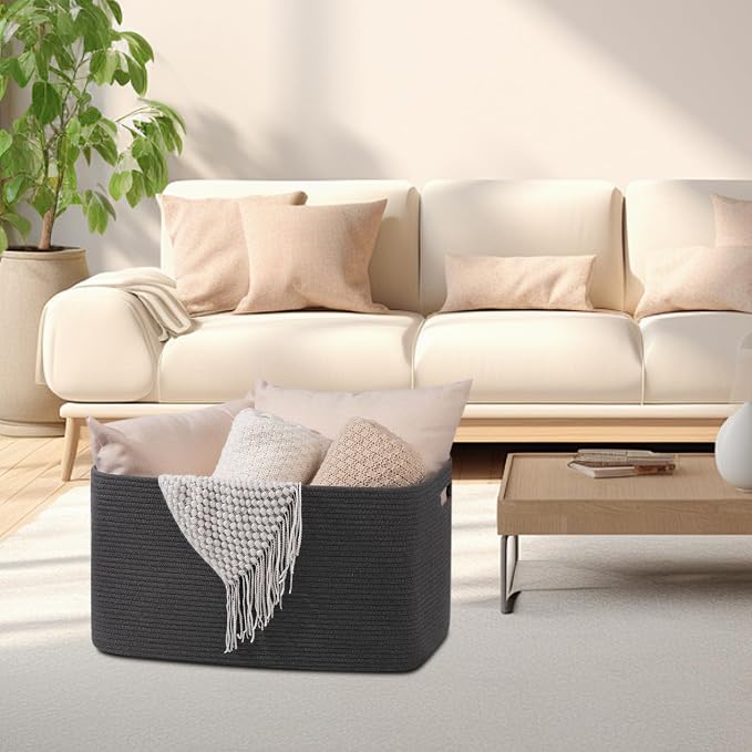OIAHOMY Large Blanket Basket, Storage Basket - Image 2