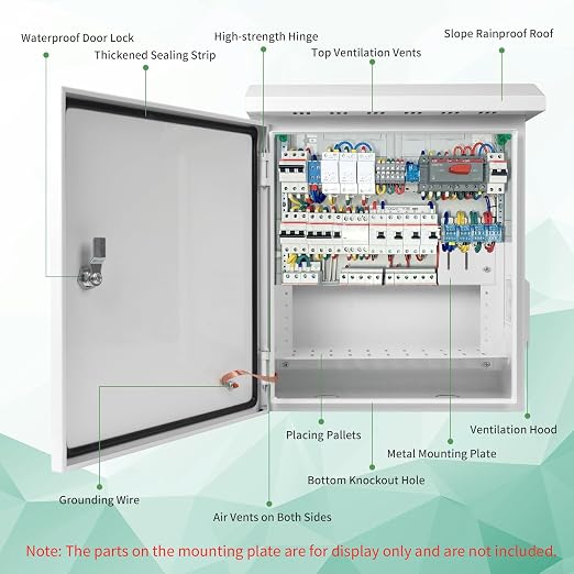 Outdoor Electrical Box with Thermostat and Cooling Fan 20'' x 16'' x 8'' - Image 4