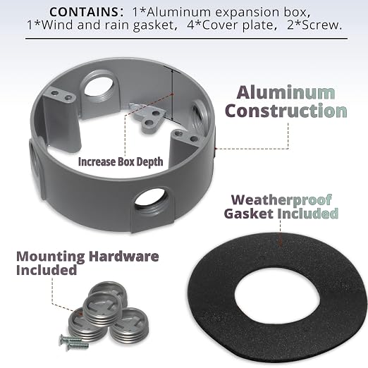 Round Electrical Box Extenders, 18.3 cu in - Image 2