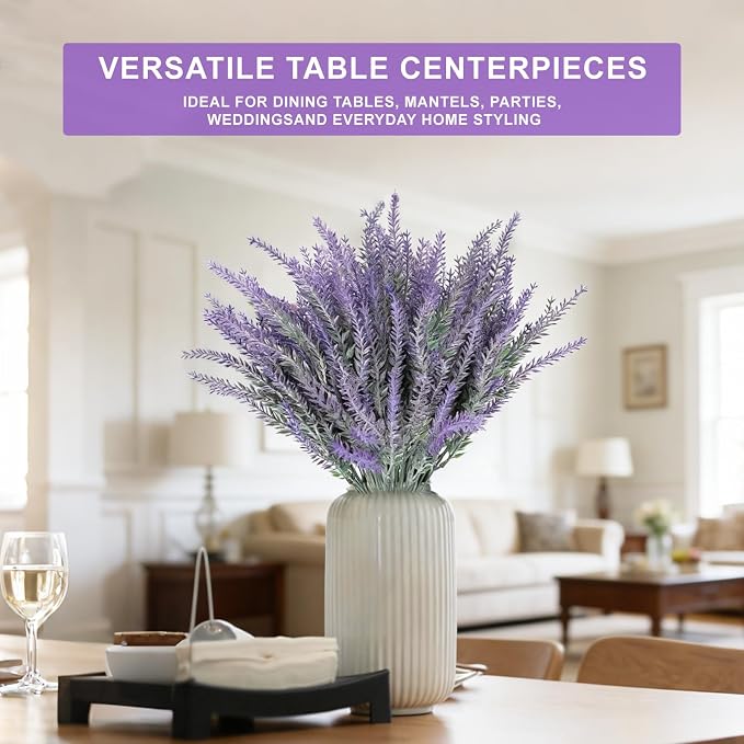 TURNMEON 10 Bundles Artificial Lavender Flowers - Image 3
