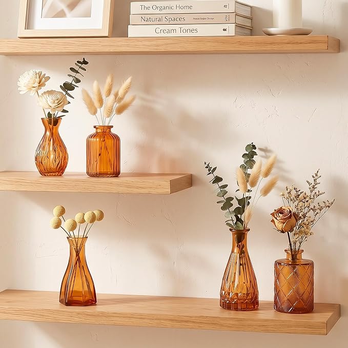 Brown Glass Bud Vases Set of 12, Mini Flower Vase - Image 7