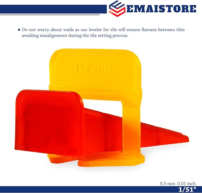 Tile Leveling System – ULTRA-THIN 0.5mm – 300 Spacers & 300 Reusable Wedges – - Image 2