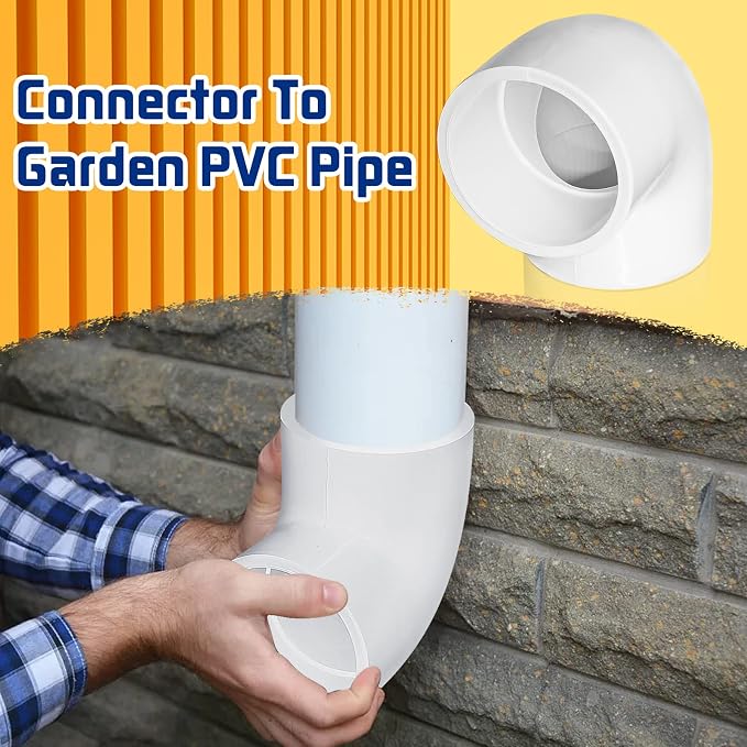 4PCS 2'' PVC 90 Degree Elbow, 2 Way Right Angle PVC Pipe Adapter Fittings - Image 7