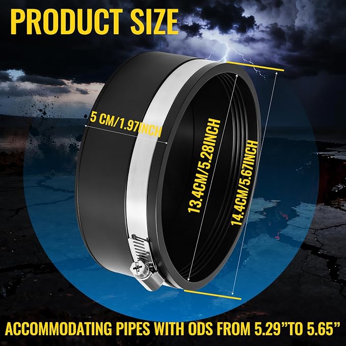 6 Pack 5 Inch Flexible PVC Pipe Cap - Image 2