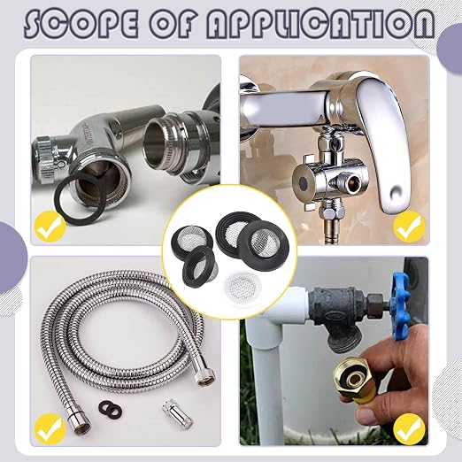 Swpeet 60Pcs 3 Sizes Rubber Silicone Flat and Convex Water Hose Washer Seal O - Image 7