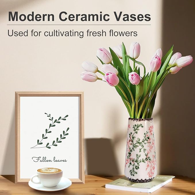 Ceramic Vase, GUKJOB Small Cute Flower Vase - Image 2
