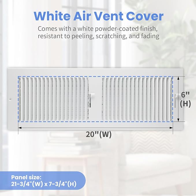 20 x 6 Inch Air Vent Covers for Wall or Ceiling - Image 2
