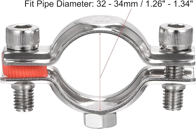 uxcell Wall Ceiling Mount Pipe Supports, 304 Stainless Steel Adjustable Pipe - Image 3