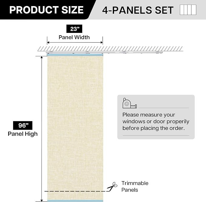 4-Panel Replacement Fabric, Room Darkening - Image 4