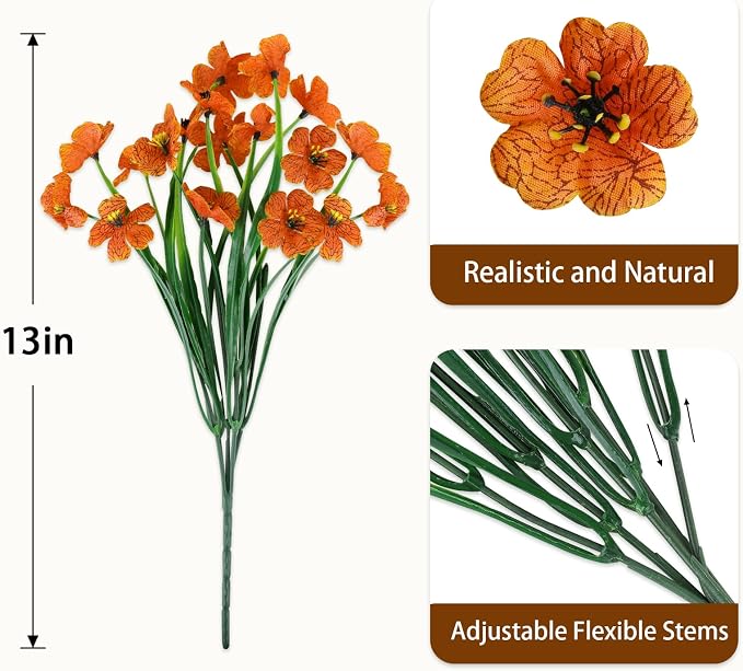 24PCS Artificial Fall Flowers for Outdoors, Fake Mums, Fall Decorations for - Image 2