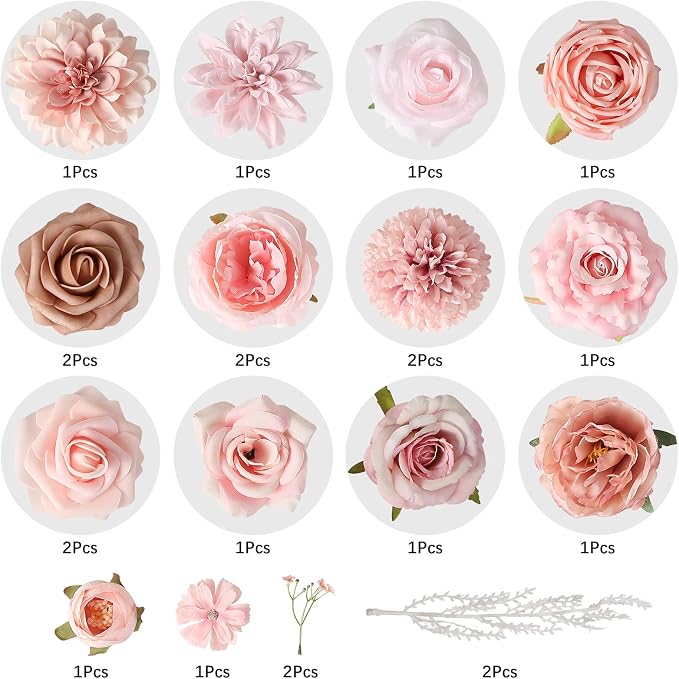 Artificial Flowers Fake Rose Flowers Dahlia - Image 9
