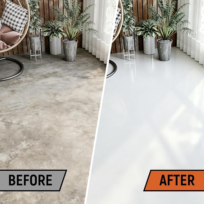 YOA Professional Concrete Garage Floor Paint White, Acrylic Resin Coating - Image 6