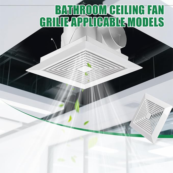 Spring-loaded Bathroom exhaust fan cover, grille bathroom fan cover replacement - Image 5