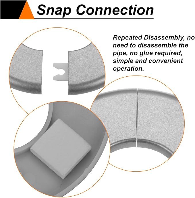 HARFINGTON 2pcs Wall Split Flange 51mm/2" Self-Adhesive Plumbing Cover Plates - Image 4