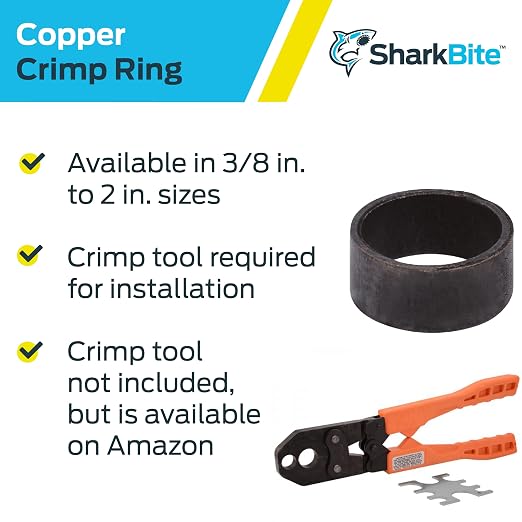 SharkBite 1/2 Inch Copper Crimp Rings, PEX Pipe, 23102CP100 - Image 4