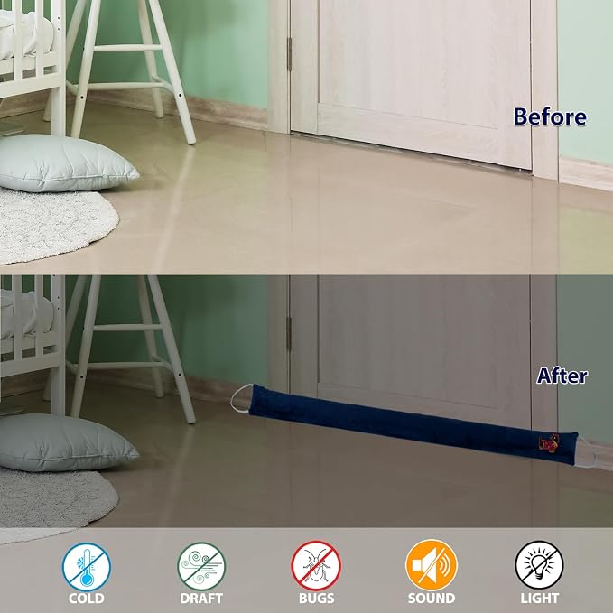 Decorative Weighted Under Door Draft Stopper 36 Inch, Heavy Duty Door Draft - Image 3
