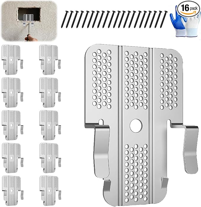 Drywall Repair Clips Fits 1/2" and 5/8" Panels, 16 Pack Drywall Patch Clips and by Unknown