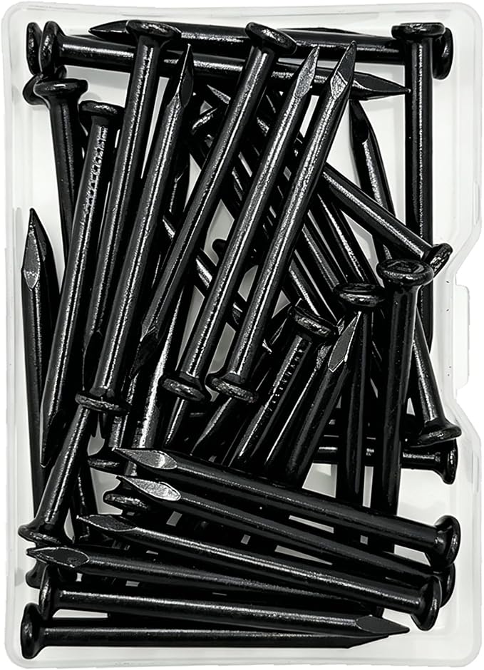 35Pcs 1-1/2 Inch Black Concrete Nails, Hardened Masonry Nails by ELOOGAA