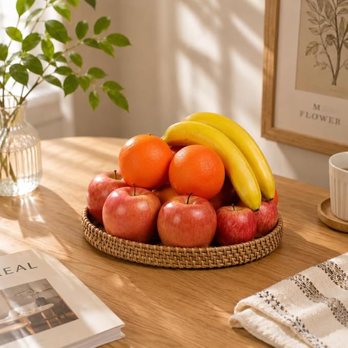 Round Rattan Serving Trays - Image 5