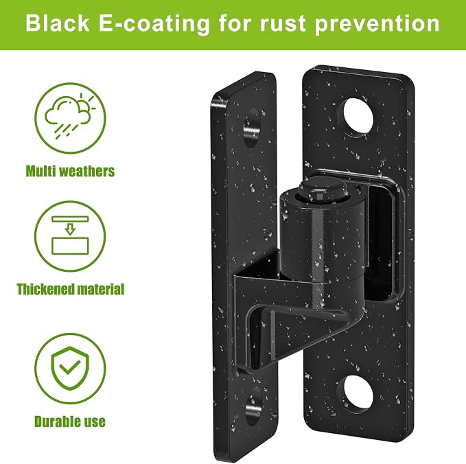 4.9" Heavy Duty Gate Hinges, Wall Mount Female Male Hinges | 4 Pairs, - Image 4