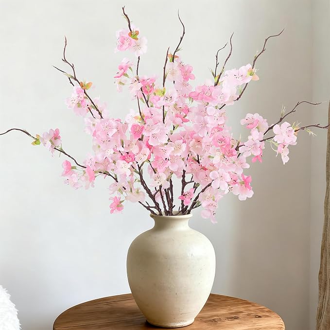 INXUGAO Artificial Cherry Blossom Branches Decor 12 PCS Fake Flowers Indoor | by INXUGAOArtificialFlowers