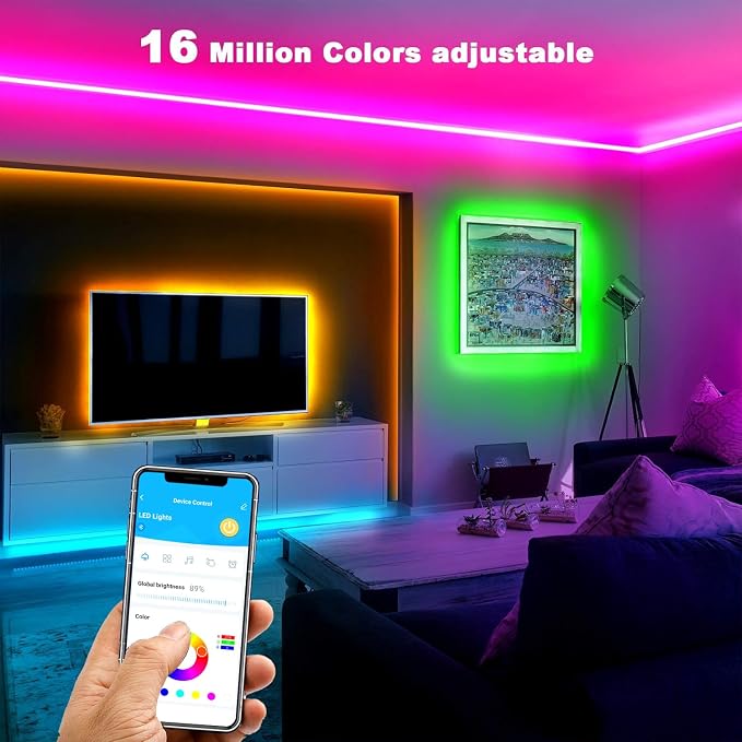DAYBETTER Smart Led Lights 32.8 ft, 2835 RGB Led Strip Lights Kits - Image 4