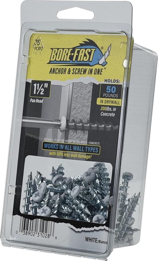 Hillman Borefast Drywall Anchors, 1-1/2in Pan Head, 75 Pack, Phillips pan head - Image 7