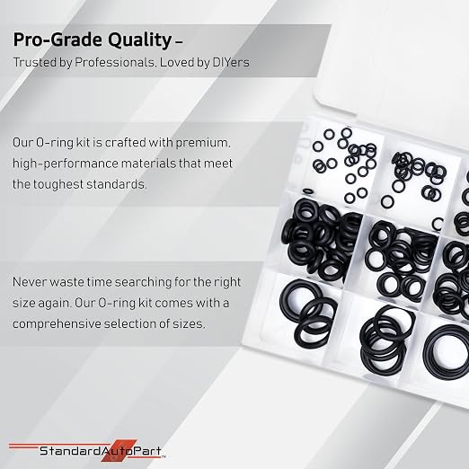 Silicone Universal Black O-Ring Sealing Gasket Washer Seal Assortment Set - Image 6