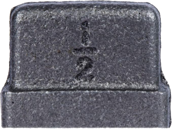 1/2" Square Cap Fitting, PIPE DECOR Black Malleable Iron Fittings Fit Standard - Image 8