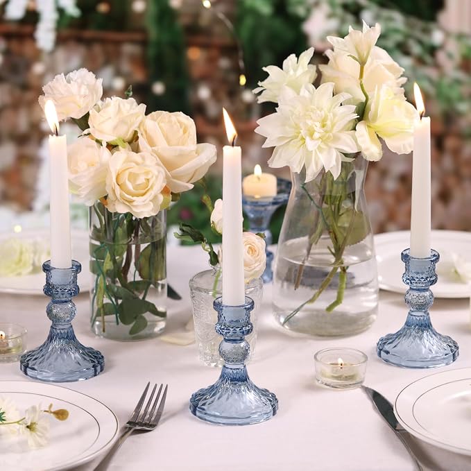 Glass Candle Holder Set of 12, Candle Stick Holder - Image 3