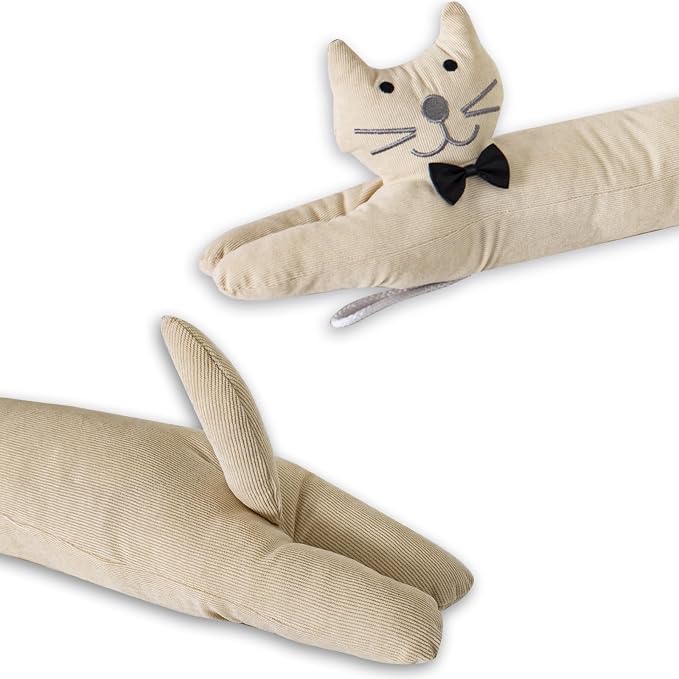 Cat Fabric Under Door Draft Stopper, 3LB Heavy Duty Decorative Soundproof Door - Image 3