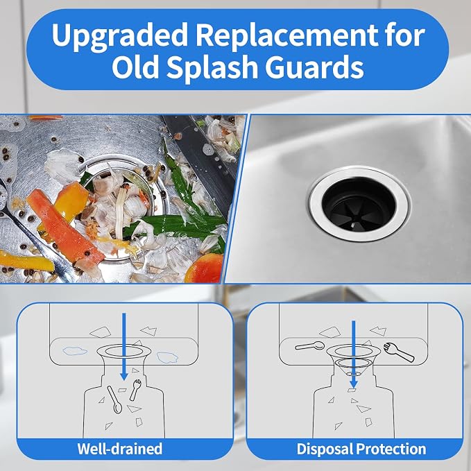 RQYEKDO 3 1/8" Garbage Disposal Splash Guard Rubber Sink Baffle Collar - Image 7