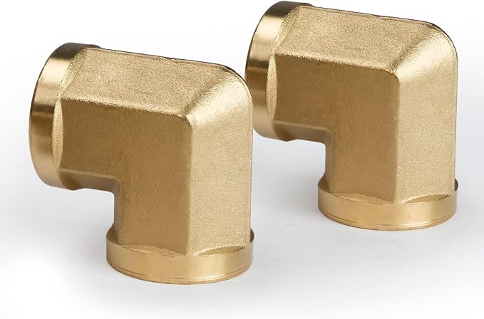 U.S. Solid 2pcs 90 Degree Barstock Street Elbow Brass Pipe Fitting - Image 2