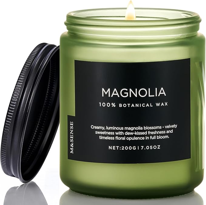 M&SENSE Magnolia Jasmine Scented Candles, 7.05oz 50 Hours Natural Soy Wax | by MSENSE