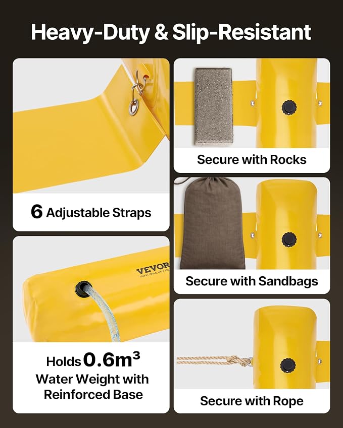VEVOR Flood Barrier Hydro Bag 12 ft Length x 12 in Height Water Diversion | - Image 8