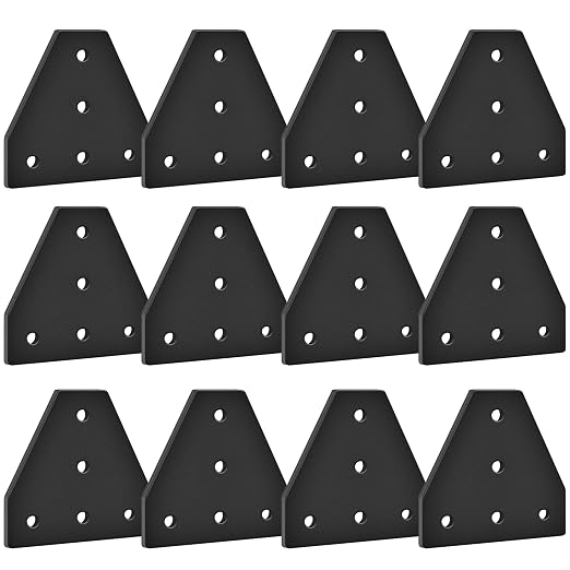 12pcs 3030 Extrusion Joint Plate Connector Corner T Bracket Black | 3030 V Slot - Image 5