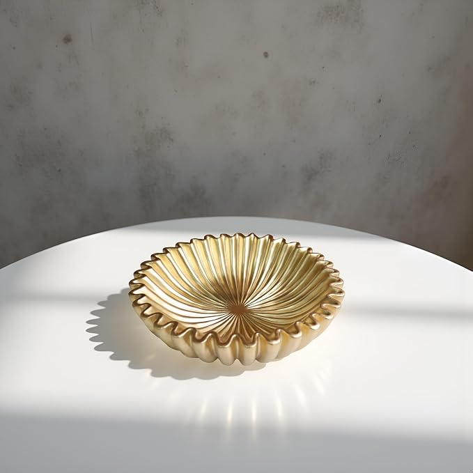 10" Large Decorative Bowl decor, Scalloped Bowls - Image 2