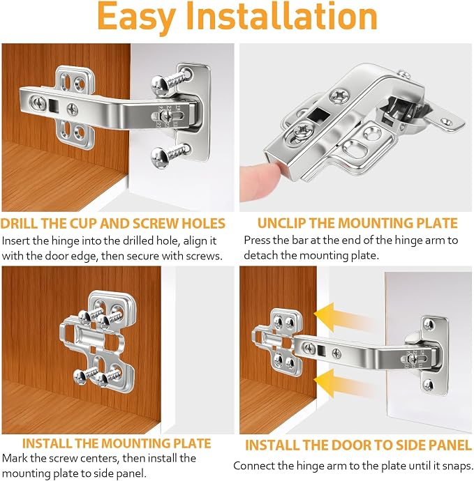 135 Degree Lazy Susan Hinge, 48mm Corner Kitchen Cabinet Hinges, 3D Adjust - Image 4