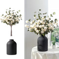 BLOSMON Fake Mum Flowers in Vase, Faux Silk Pom Poms, Floral Arrangements by Blosmon