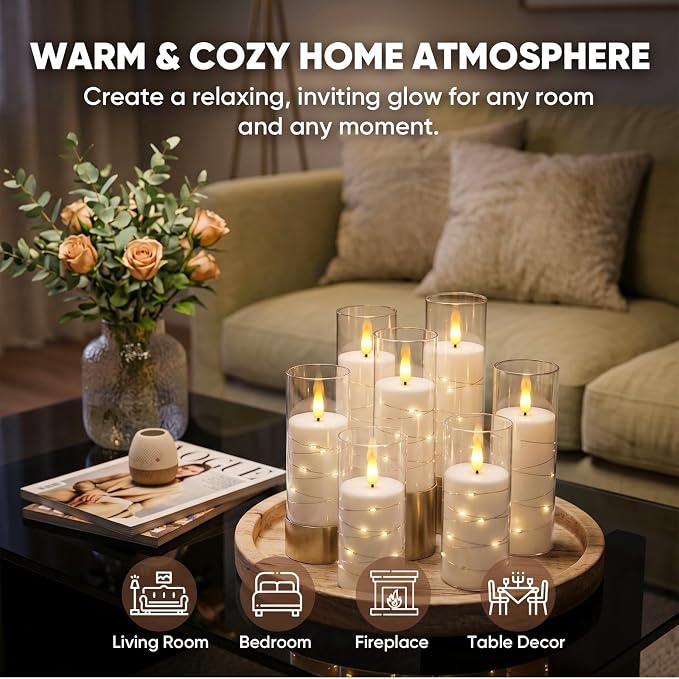 Raycare 18 Pcs Flameless Battery Operated Pillar Candles - Image 6