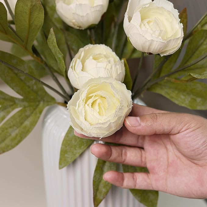12 Pcs 27" Faux Silk Peony Artificial Flowers Stems - Image 7