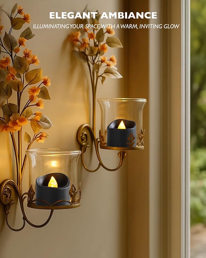 Homemory 12-Pack Black Flameless Battery Tea Light Candles, 200+ Hours | - Image 6