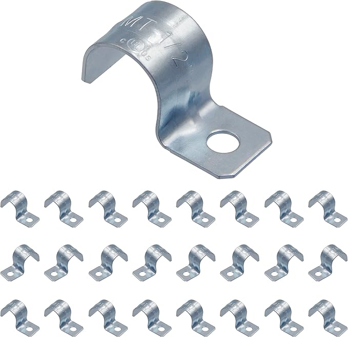 ISPINNER 25pcs 1/2 Inch Zinc Plated Steel EMT Pipe Straps by ISPINNER