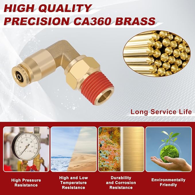 90° Swivel Male Elbow, 5/32" Tube x 1/8" NPT, DOT Approved 5PCS | - Image 2