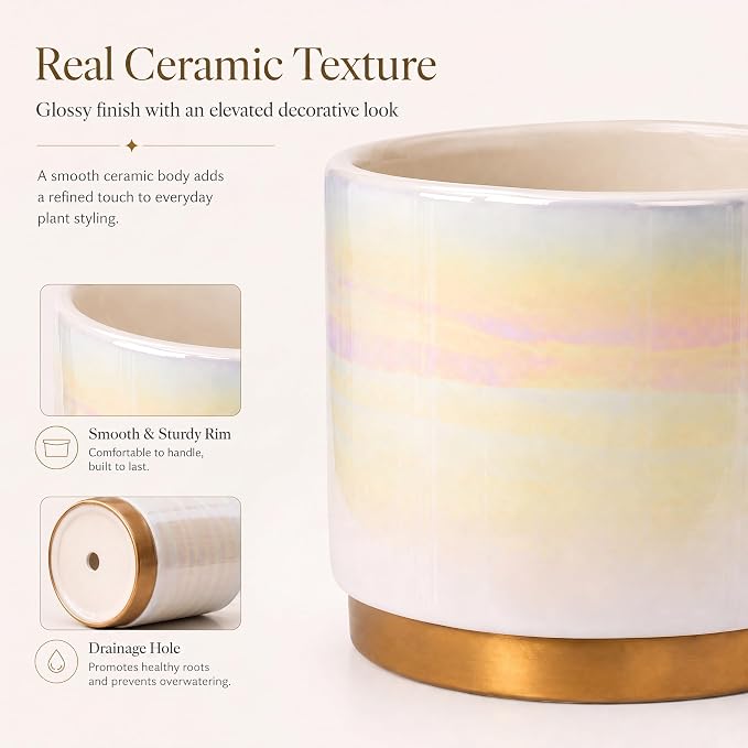 Gepege Ceramic Plant Pots for Indoor Plants, Planters - Image 4